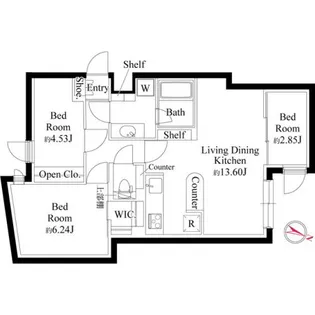 グランパセオ代々木上原の間取り