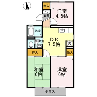 サンヒルズ西山 ABC【1階】の間取り