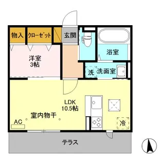 レセンテ ノワ【1階】の間取り