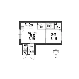 グランメール南麻生【1階】の間取り