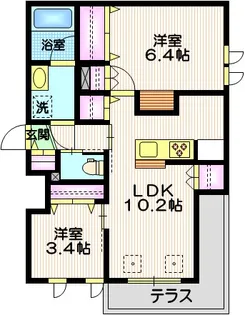 へーベルメゾン多摩川【1階】の間取り