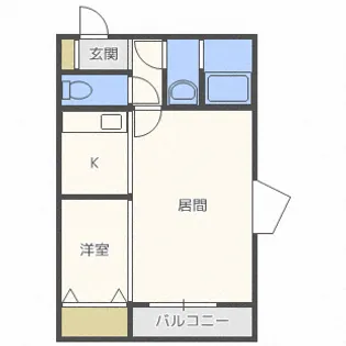 グランメール月寒B【2階】の間取り
