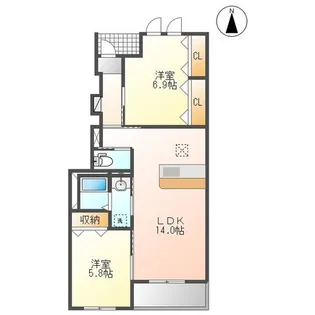 サンコート参番館【1階】の間取り