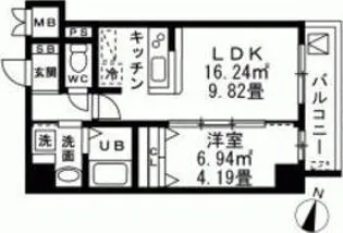 レジデンスフジミ【6階】の間取り