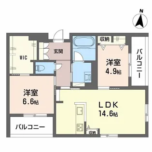 ラウンドヒルズK【2階】の間取り