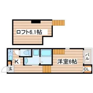 ハーモニーテラス宮城野原【1階】の間取り