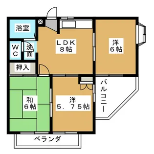 矢倉ハイツ【2階】の間取り