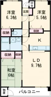 八雲マンション【3階】の間取り
