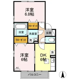 リビングタウン今里 B棟【1階】の間取り