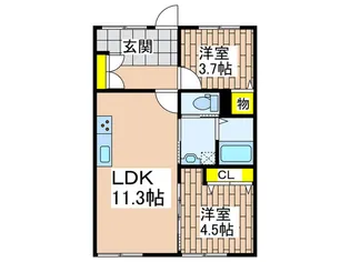 仮)サクラテラスB棟【1階】の間取り