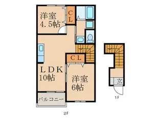 アプロ-ズ壱番館【2階】の間取り