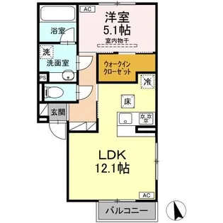 パルミエ III【1階】の間取り