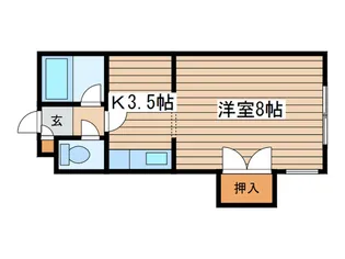 ヒュース八軒A【1階】の間取り