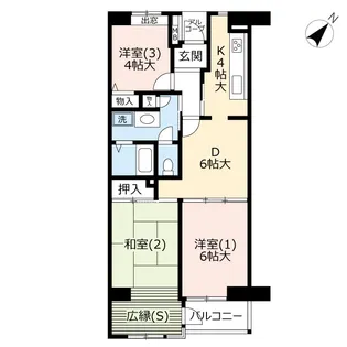UR新山下ベイシティ【6階】の間取り
