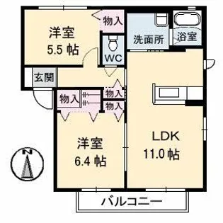 ロフティ 壱番館【2階】の間取り