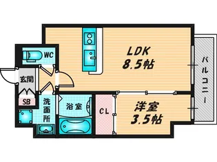 グランパシフィック東今里innovation【5階】の間取り