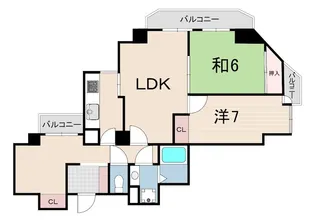 パークノヴァ夙川【1階】の間取り