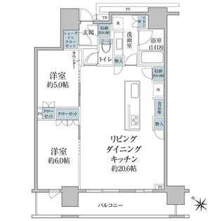 Brillia The Tower Tokyo Yaesu Avenu【5階】の間取り
