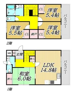 ジョイフル富松の間取り