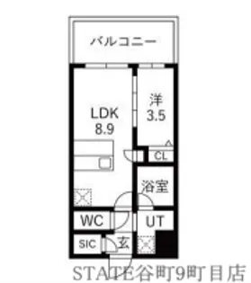 スプランディッド玉造【9階】の間取り