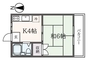 ヤクシンコーポC棟【1階】の間取り