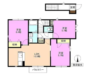 シャーメゾン青葉 A棟【2階】の間取り