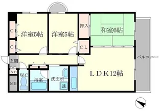 ハイムスーベニール東豊中【2階】の間取り