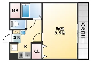 グランドール天美【4階】の間取り