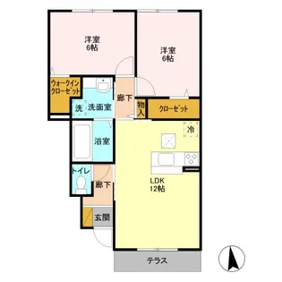 ロイヤルガーデン D【1階】の間取り