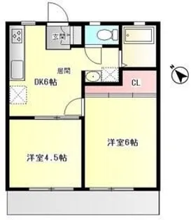 第2下渕ハイツ【2階】の間取り