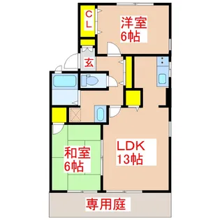ハイランド上別縄【1階】の間取り