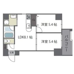 グランガーデン足代新町【2階】の間取り