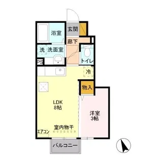 グランドヒル B【1階】の間取り