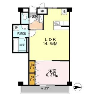 広島県福山市南本庄2【マンション】の間取り