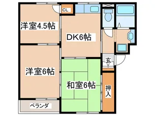 ハイムサエグサDの間取り
