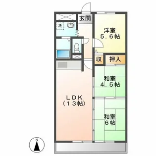 ラ・プエルタ・フェリス【3階】の間取り