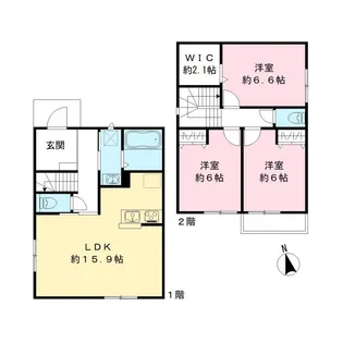 千葉県千葉市稲毛区園生町【一戸建】の間取り