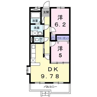 クレセールヴァンブ【1階】の間取り