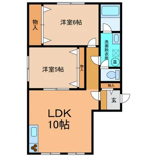 2LDKの間取り画像