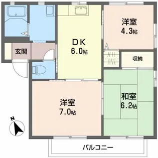ラポール笹木野 A【2階】の間取り