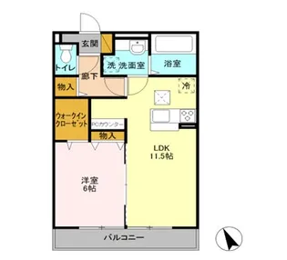 D-ROOM ディアコート 203【2階】の間取り