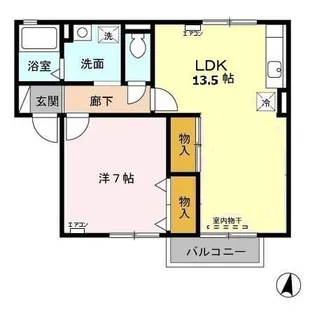 1LDKの間取り画像