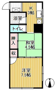 山王ハイツ【1階】の間取り