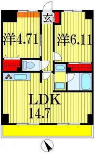 S-FORT船橋塚田【7階】の間取り