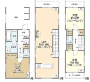 東京都大田区西六郷1【一戸建】の間取り