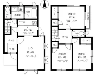 東京都大田区仲池上1【一戸建】の間取り