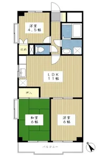 グランデュール中川【4階】の間取り