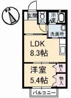 サンリバー 弐番館【1階】の間取り