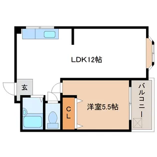 1LDKの間取り画像