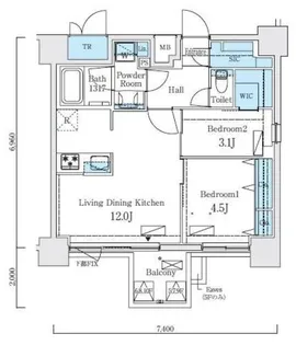 東京都江東区新大橋2【マンション】の間取り